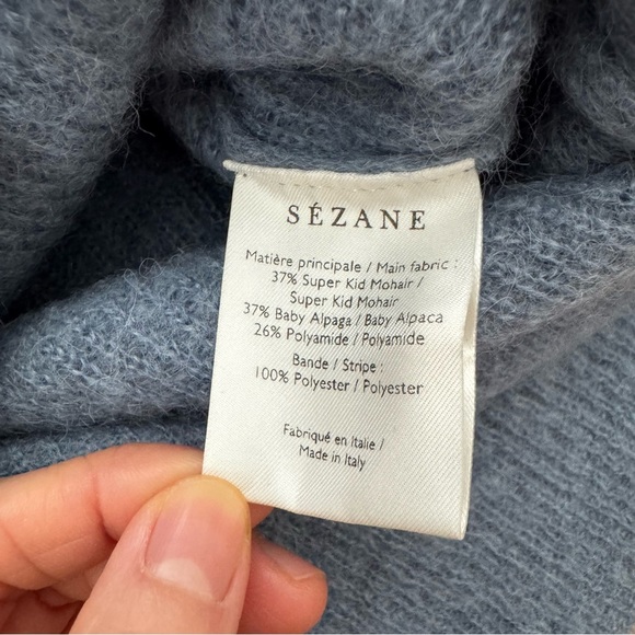 Sezane Blue Crew Neck Sweater - Picture 5 of 9